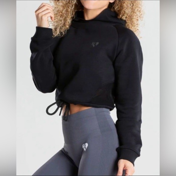 Women's Best True Mesh Cropped Hoodie Black Size Small - Picture 2 of 6